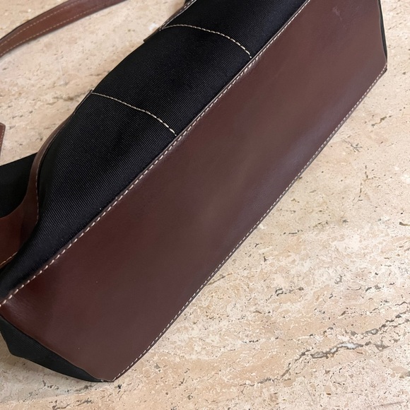 Fossil Black Fabric with Brown Leather Hobo Shoulder Bag Model 75082 - Picture 5 of 9